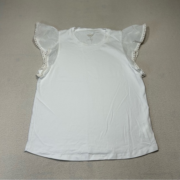 KATE SPADE Womens Flutter Sleeve Tee White Size M - Picture 5 of 11